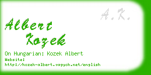 albert kozek business card